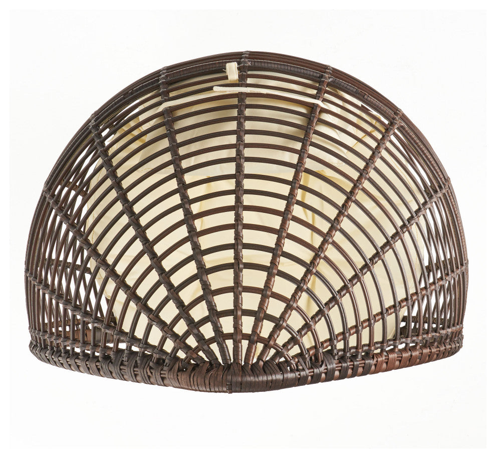 GDF Studio Dermot Teardrop Wicker Lounge Chair with Water Resistant Cushion