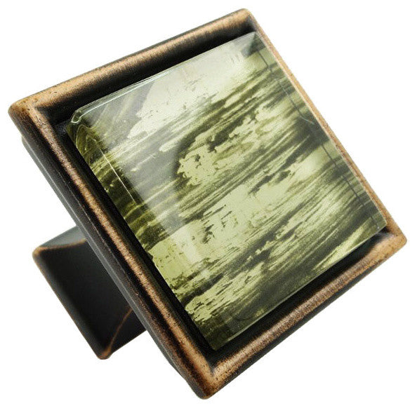 Hand Brushed Safari Strokes Crystal Glass Oil Rubbed Bronze Madison Classic Knob