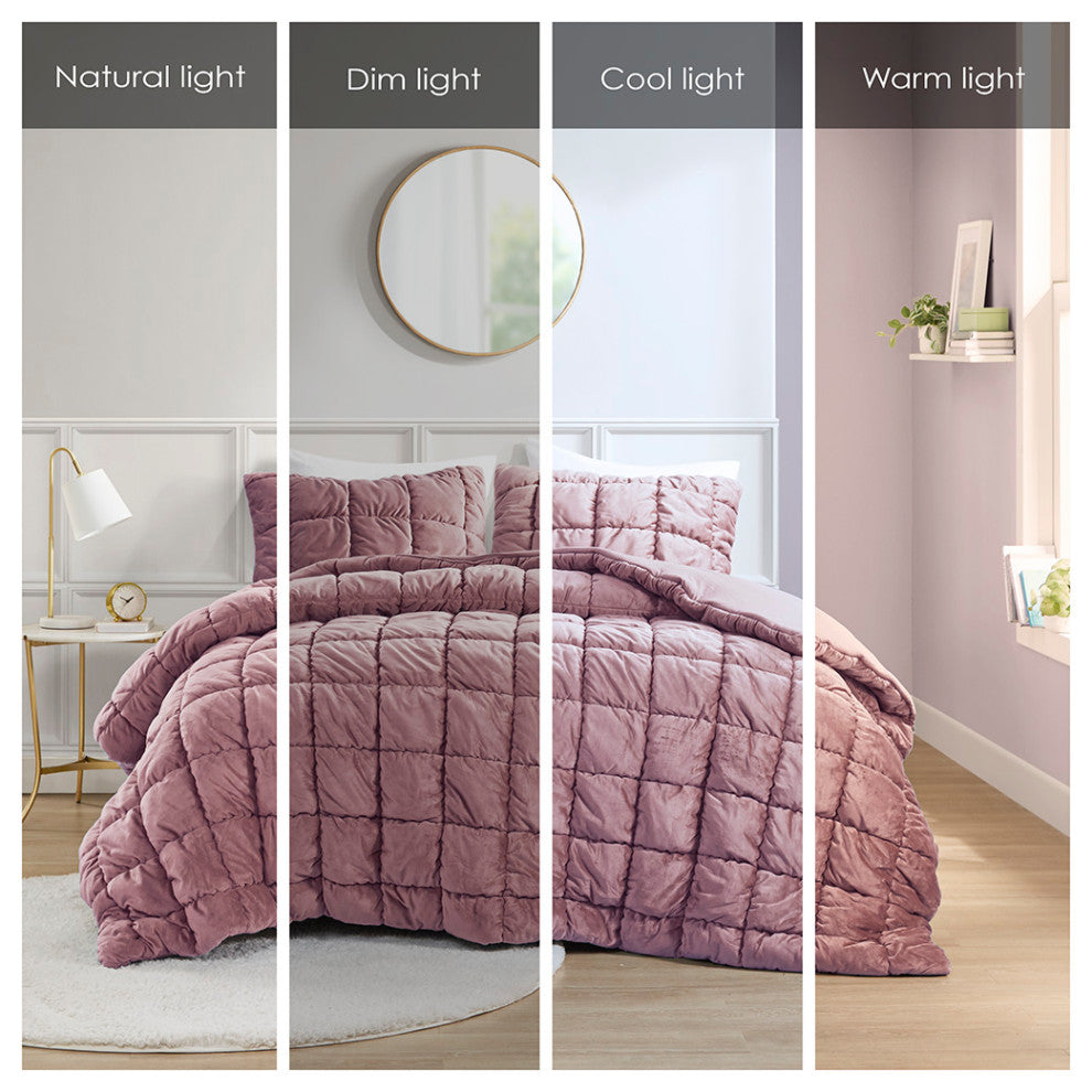 Intelligent Design Velvet Dream Puff 3 Piece Comforter Set