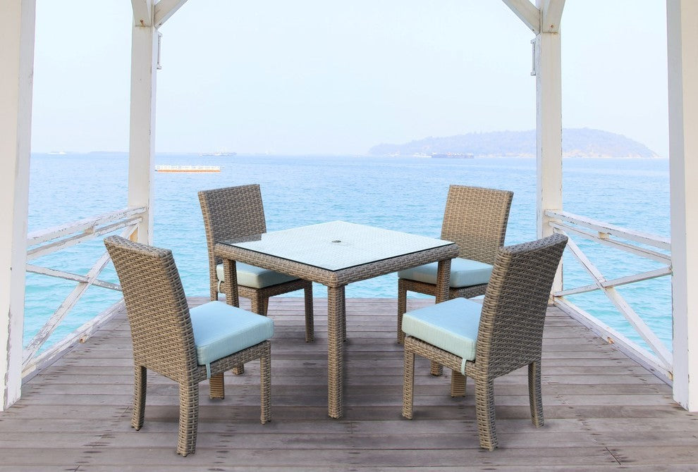 St. Tropez Square Dining Set, Aquamarine