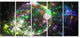 Multi Color Spherical Planet Bubbles, Abstract Canvas Print, 60"x28", 5 Panels