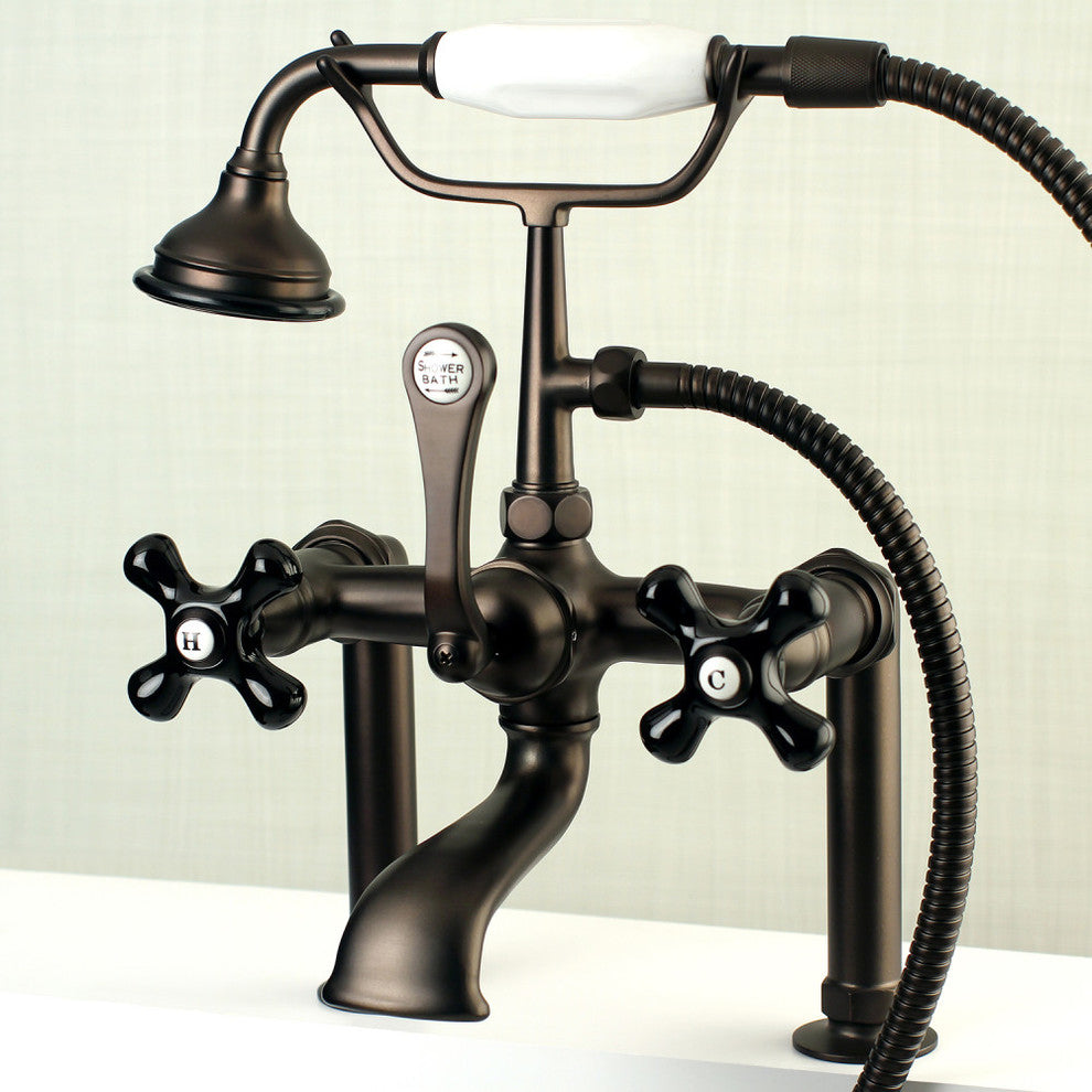 Aqua Vintage Deck Mount Clawfoot Tub Faucet, Oil Rubbed Bronze