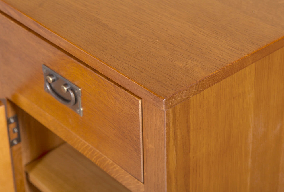 Mission Quarter Sawn Oak 1 Door, 1 Drawer Nightstand, Michael's Cherry