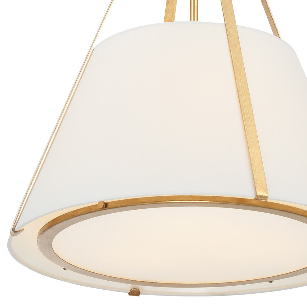 Fulton 3 Light Pendant, Antique Gold