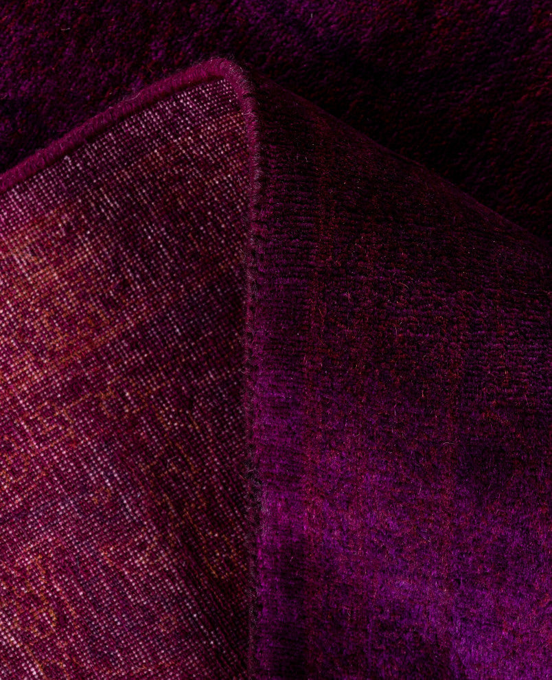 Overdyed One-of-a-Kind Hand-Knotted Area Rug Purple, 5' 0" x 5' 1"