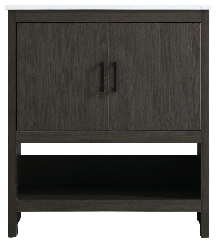 Home Living 30" Single Bathroom Vanity, Mocha Brown