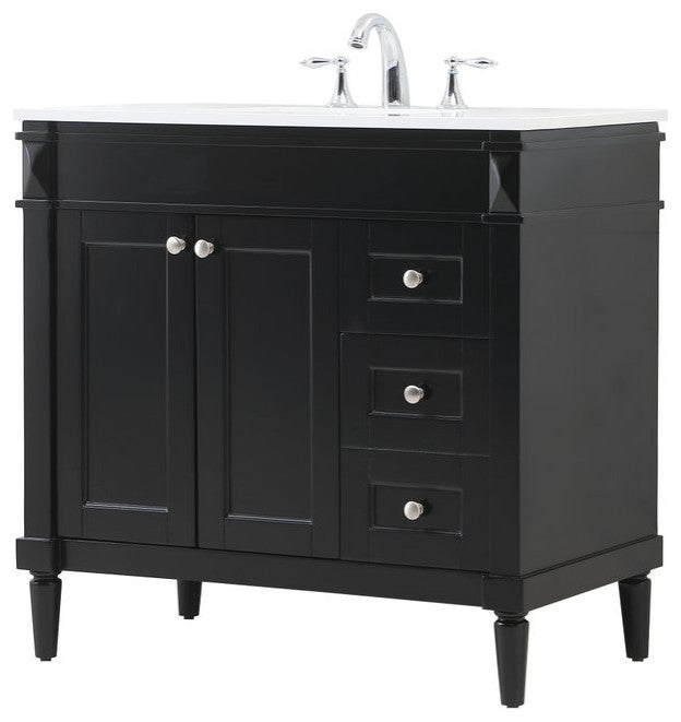 Home Living 21" Transitional Black-Light Bathroom Vanity