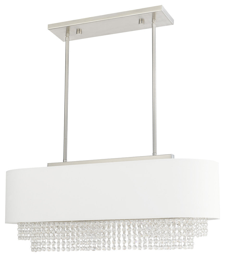 Livex Lighting Brushed Nickel 3-Light Linear Chandelier