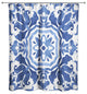 Blue Damask Tile 71x74 Shower Curtain