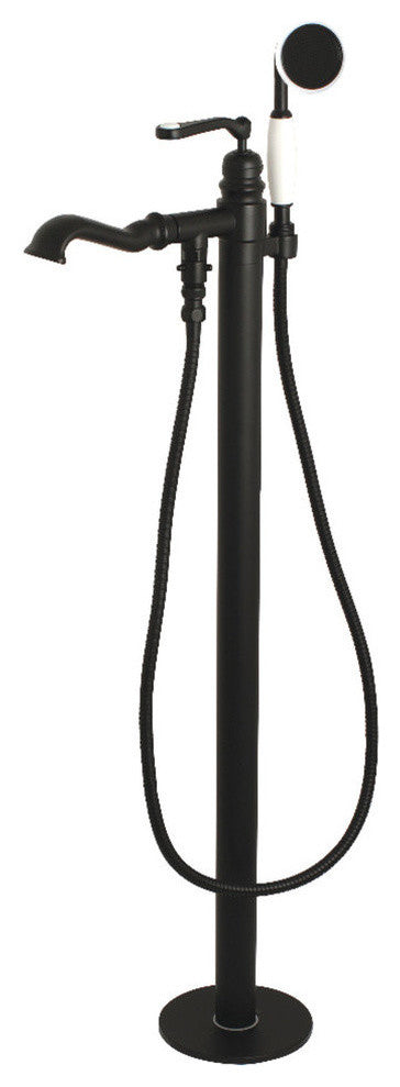 Kingston Brass Freestanding Tub Faucet With Hand Shower, Matte Black