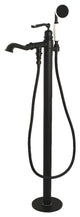 Kingston Brass Freestanding Tub Faucet With Hand Shower, Matte Black