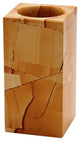 Myrtus Collection Black and Gold Marble Tumbler, Natural Tan