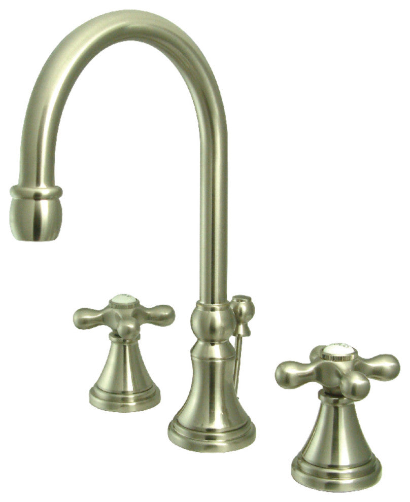 Kingston Brass Widespread Bathroom Faucet With Brass Pop-Up, Brushed Nickel