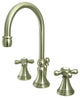 Kingston Brass Widespread Bathroom Faucet With Brass Pop-Up, Brushed Nickel