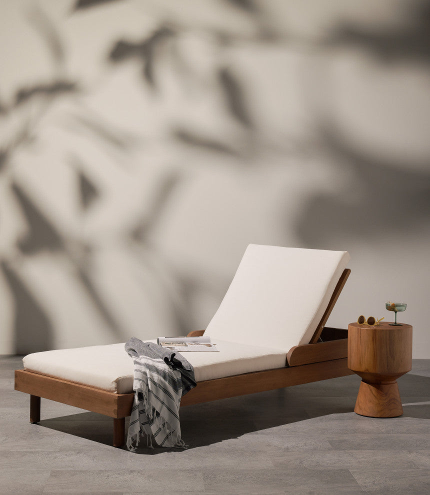 Jovie Outdoor End Table-Natural Teak