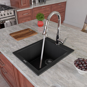 ALFI brand AB1720DI Alfi Trade 16-1/8" Drop In Single Basin - Black