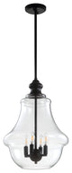 Adam Adjustable Metal and Glass Led Pendant, Oil Rubbed Bronze, 16" Width