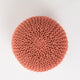 GDF Studio Poona Hand Knitted Artisan Pouf, Coral