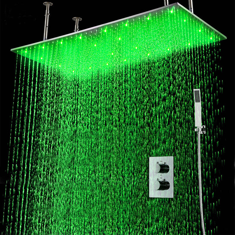 Sandino Thermostatic Ceiling Mount Rain Fall LED Shower Set