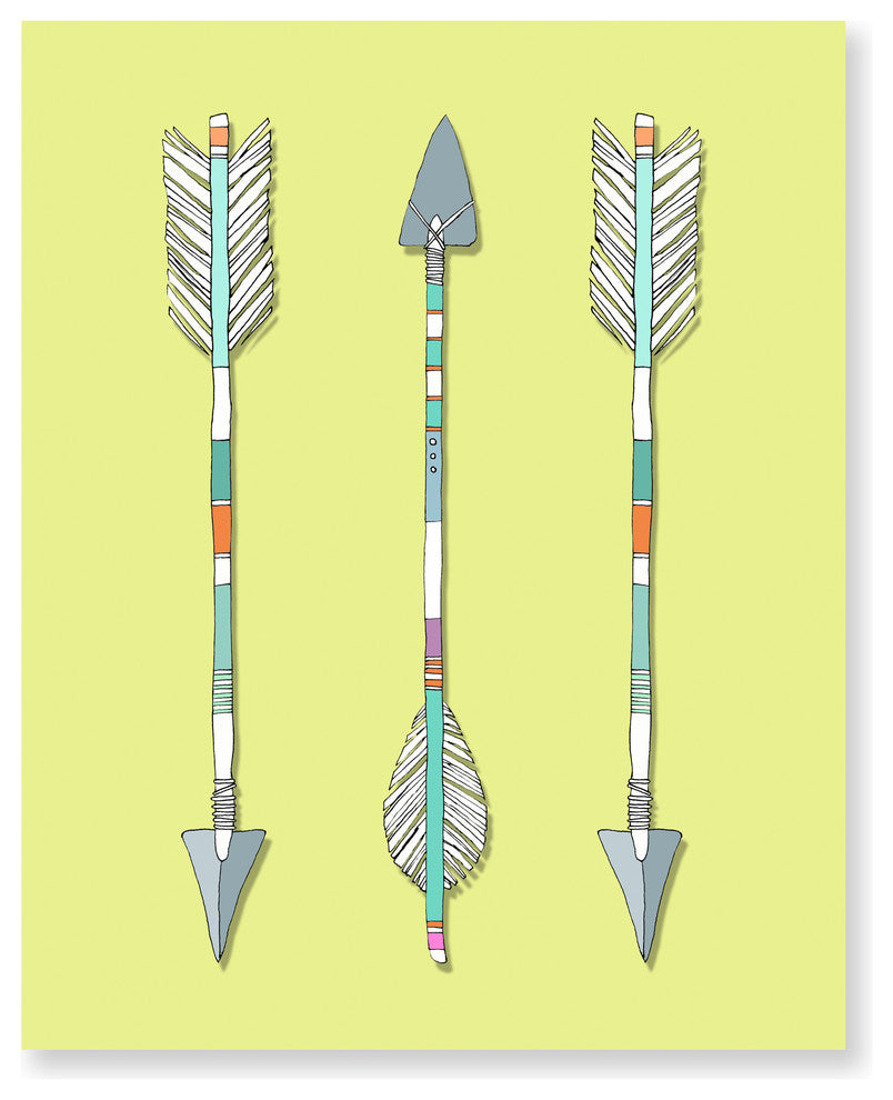 "Arrows Trio" Fine Art Print by Annie L. Bailey, 8"x10"