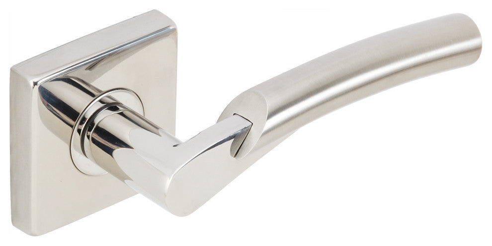 Phoenix Lever, Half Passage, LH, Split Finish Polished/Satin Stainless Steel