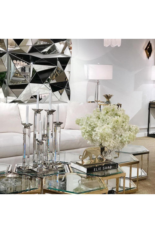 3D Triangle Faceted Wall Mirror | Eichholtz Boyton