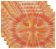 Shibori Burst, Geometric Print Placemat, Set of 4, Yellow