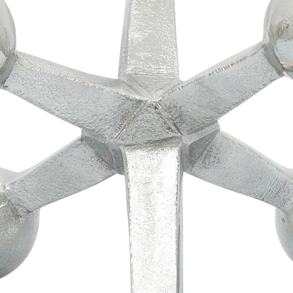 Silver Metal Jacks Decor, 5"