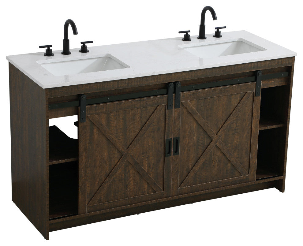 Home Living 60" Double Bathroom Vanity, Expresso