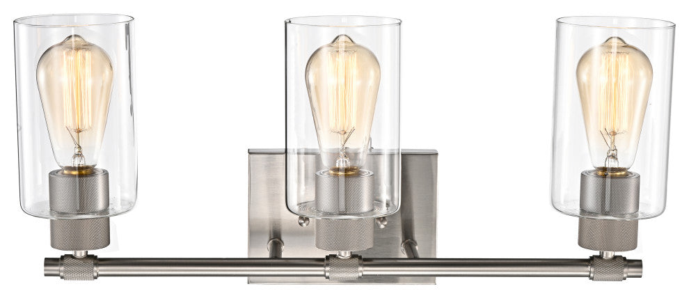 CHLOE Lighting Mercy Contemporary 3-Light Brushed Nickel Bath Vanity Fixture