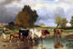 Constant Troyon Vaches at veau a la marne - 18" x 27" Premium Canvas Print