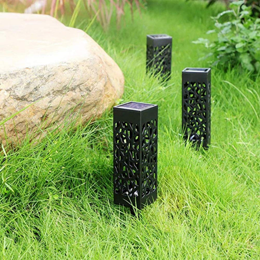 Modern Home Set of 6 Solar Powered LED Path Lights - Modern Deco Design - Light