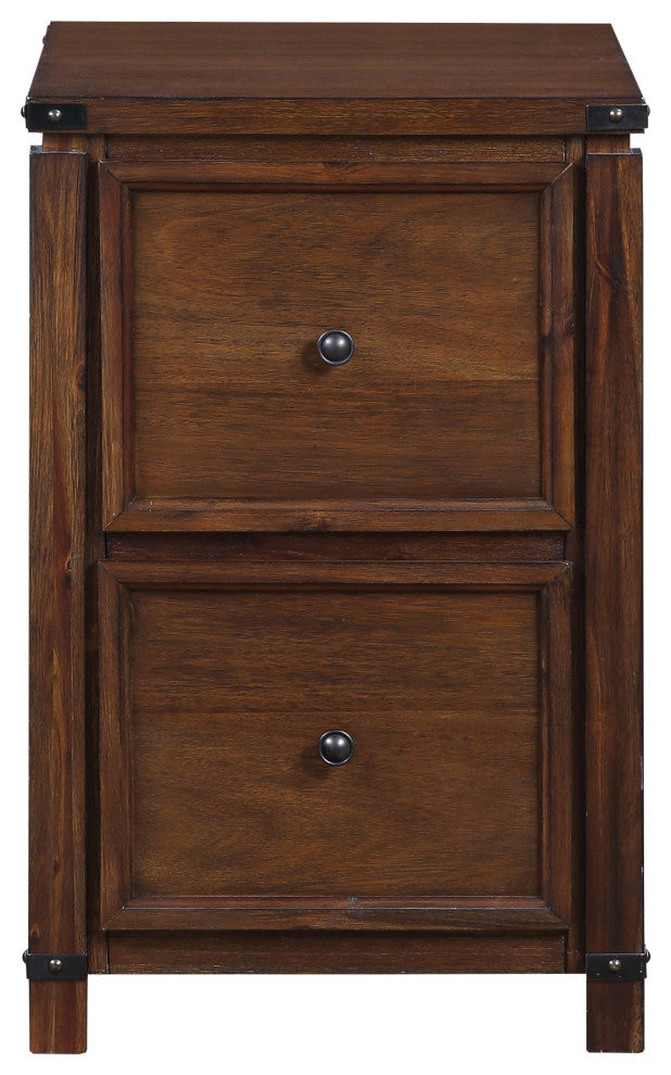 Baton Rouge 2 Drawer File Cabinet, Brushed Walnut Finish