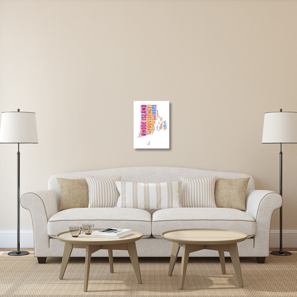 "Rhode Island Word Cloud Map" Fine Art Print