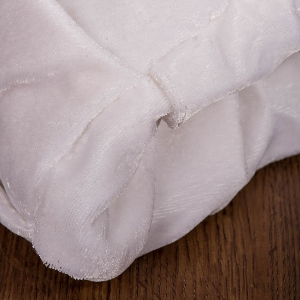 84" Plush White Velvet Treeskirt