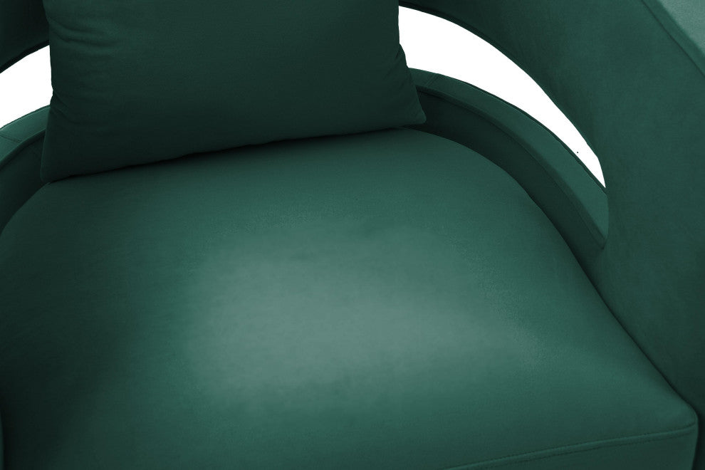 Kennedy  Velvet Swivel Chair, Forest Green