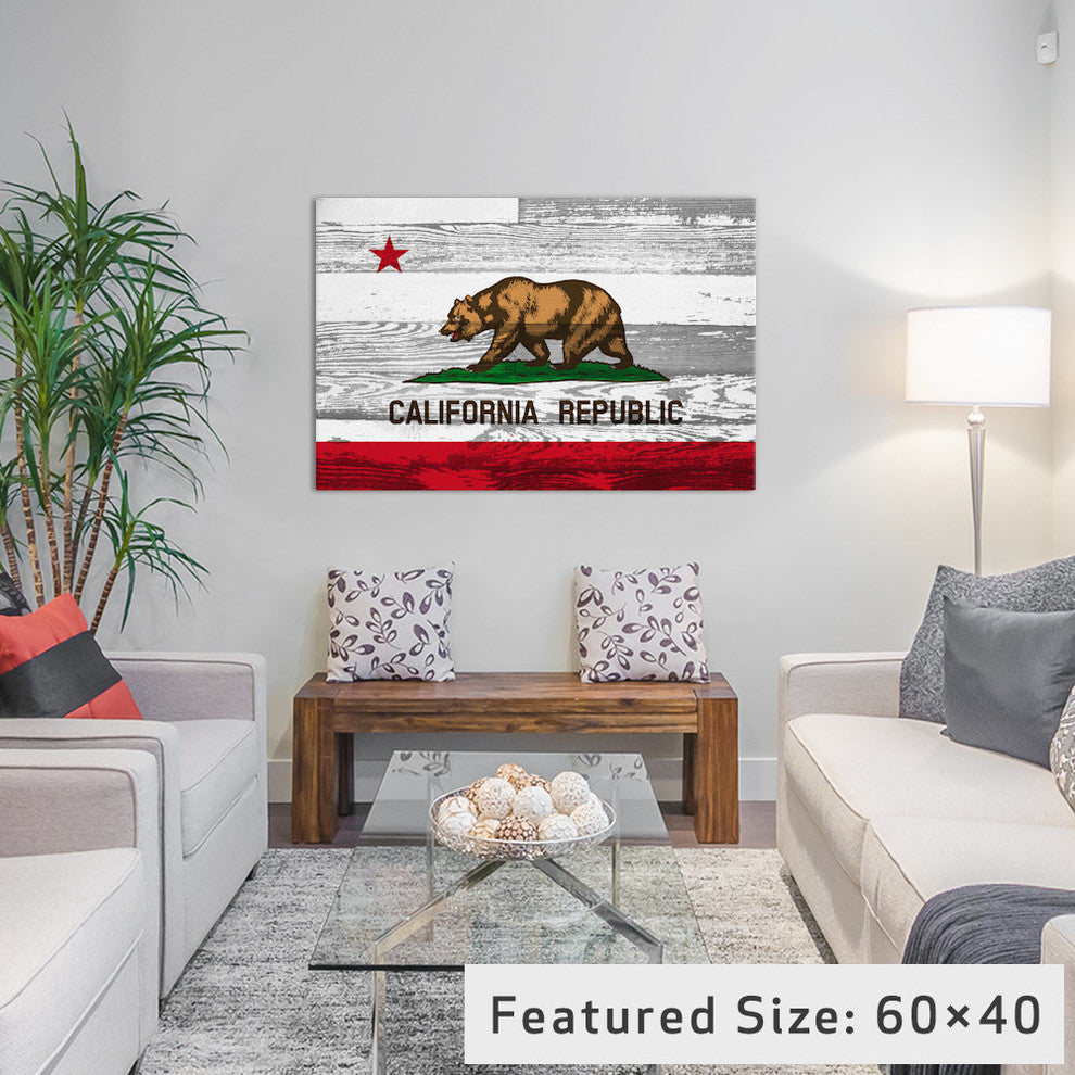 "California State Flag on Wood Panels" by iCanvas, 40x26x1.5"