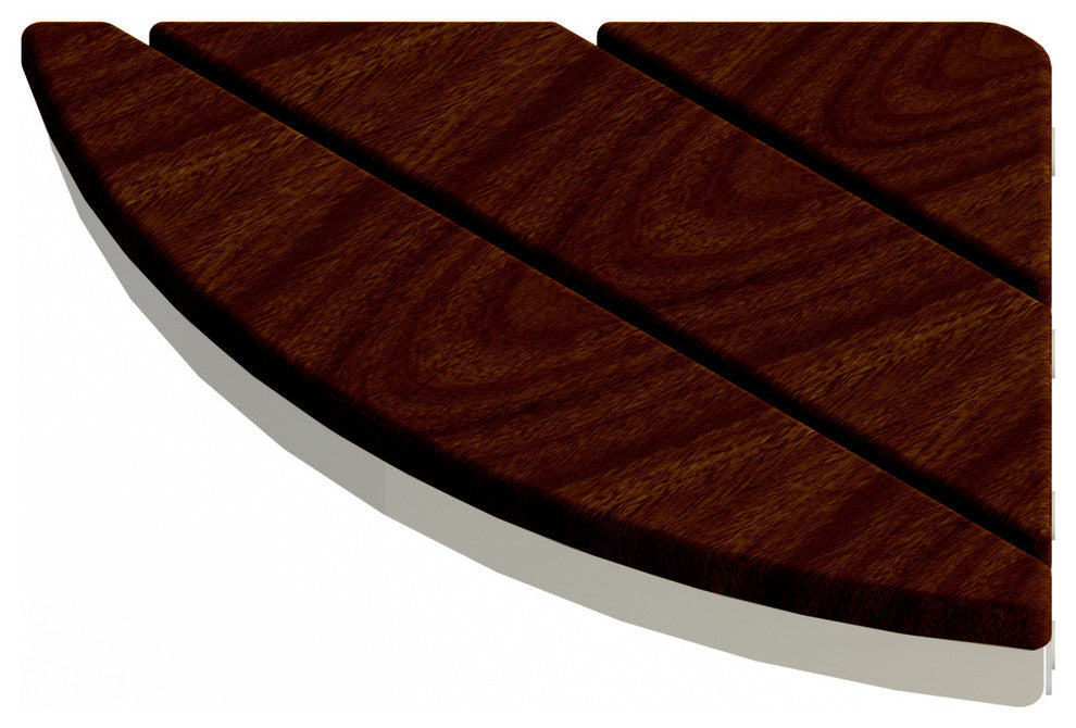 Invisia Brazilian Walnut Corner Shower Bathroom Seat Bench Elegant Spa Seating,