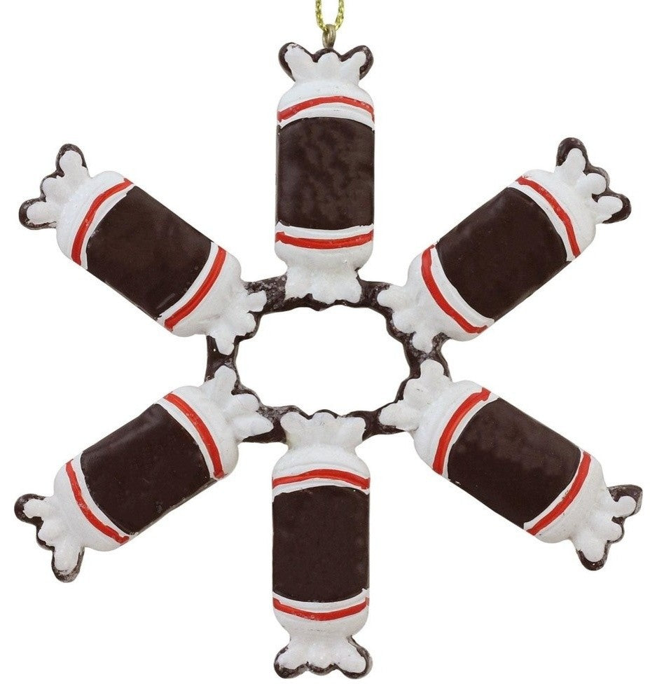 4" Tootsie Roll Original Chewy Chocolate Candy Christmas Snowflake Ornament