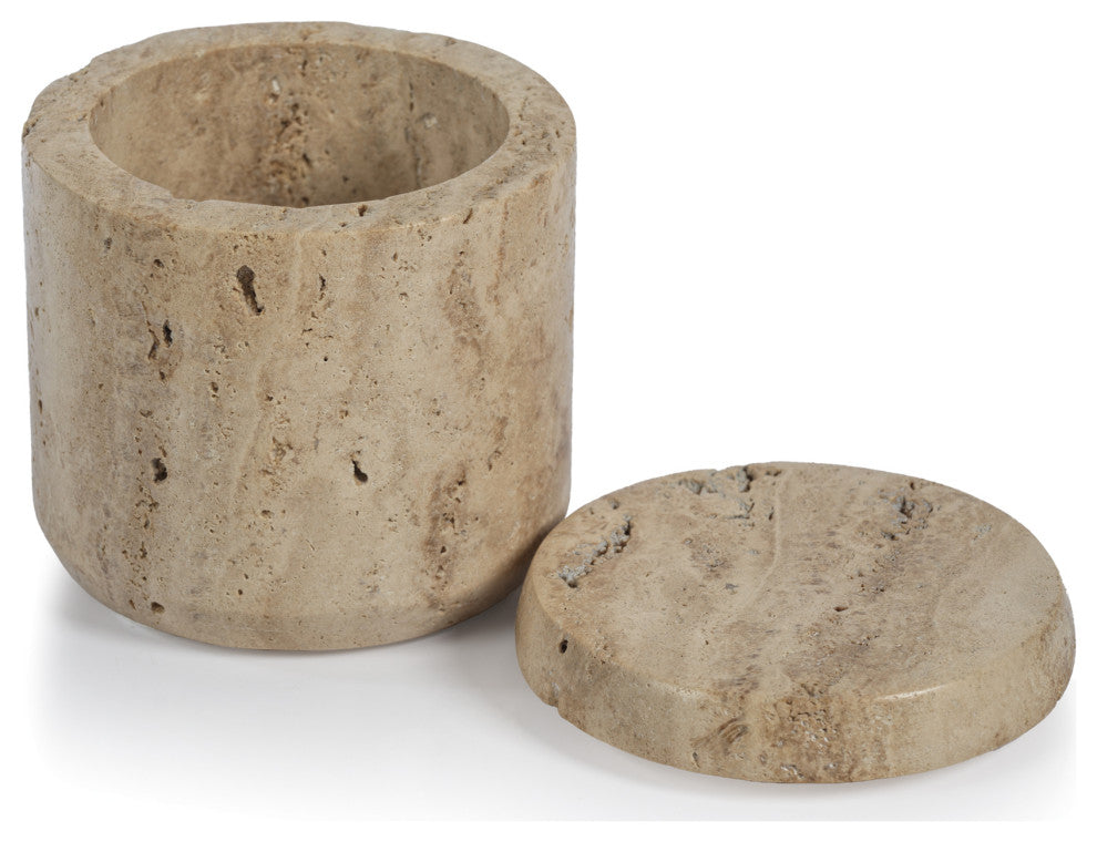 Scotia Travertine Marble Lidded Canister