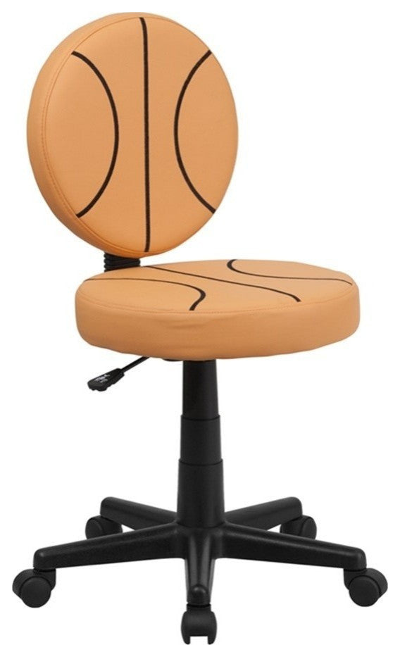 Basketball Task Chair, Black, Orange