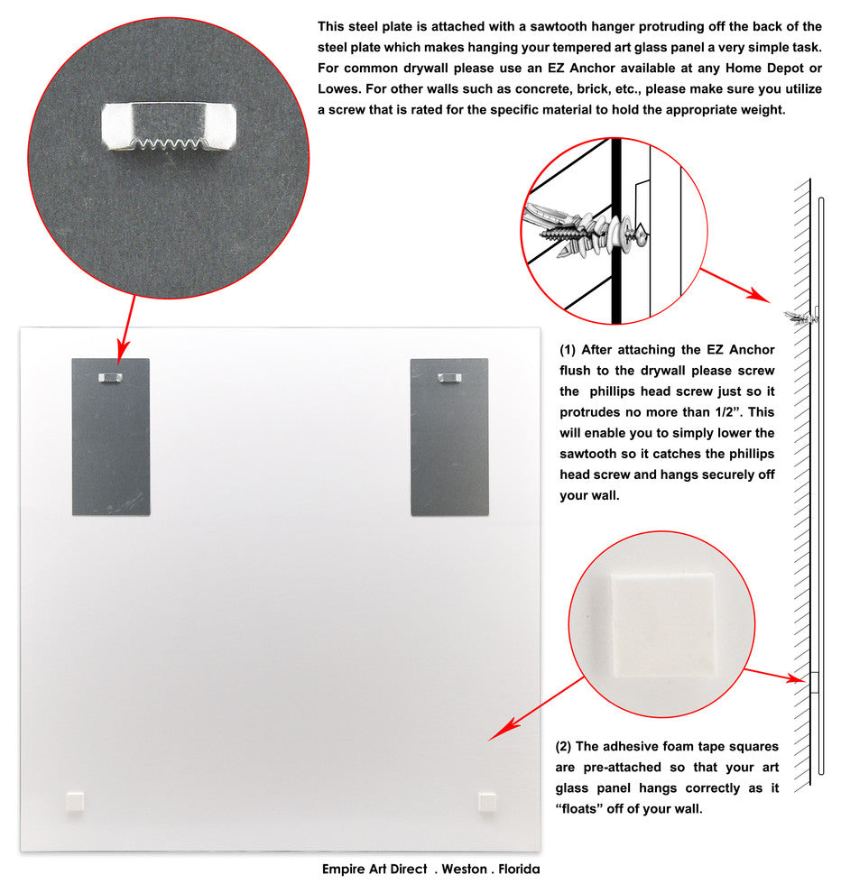 Earth Frameless Free Floating Tempered Art Glass Wall Art 40"x40"
