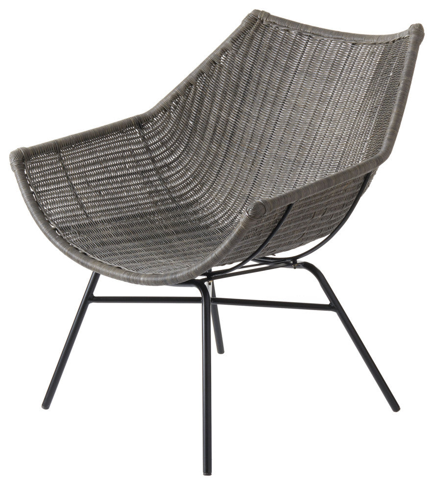 Kamala Gray Stained Rattan Lounge Chair