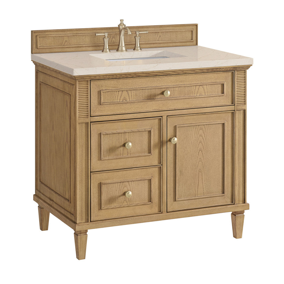 Lorelai 36" Single Vanity, Light Natural Oak, 3 CM Eternal Marfil Top