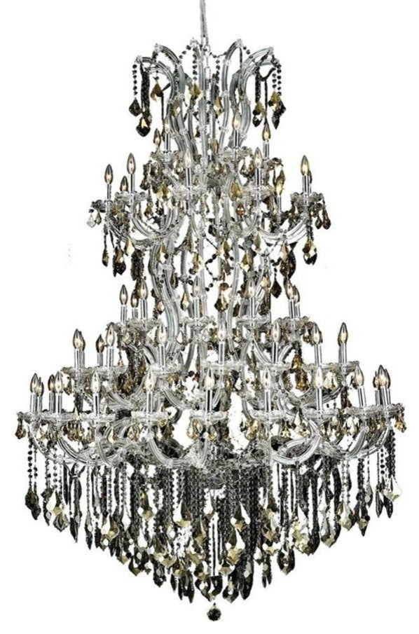Elegant Maria Theresa Foyer Hall Light, Chrome Finish With Royal Cut Crystal