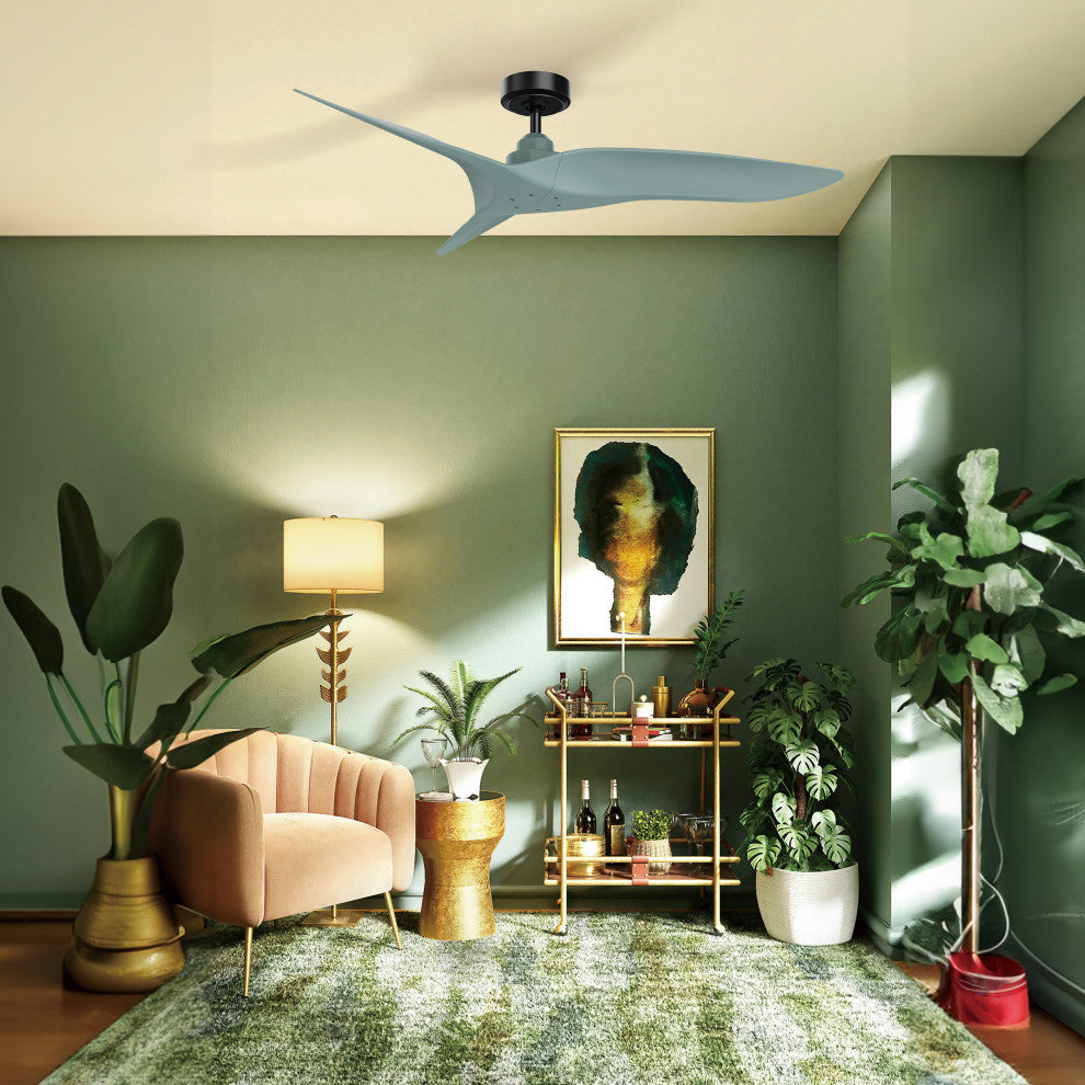 Aerofanture 52 in Modern Indoor Black DC Motor Ceiling Fan With Remote