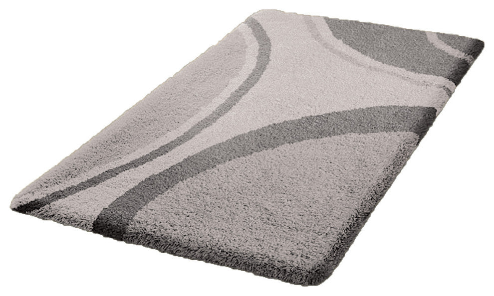 Non Slip Washable Microfiber Bathroom Rug, Verona, Anthracite Gray