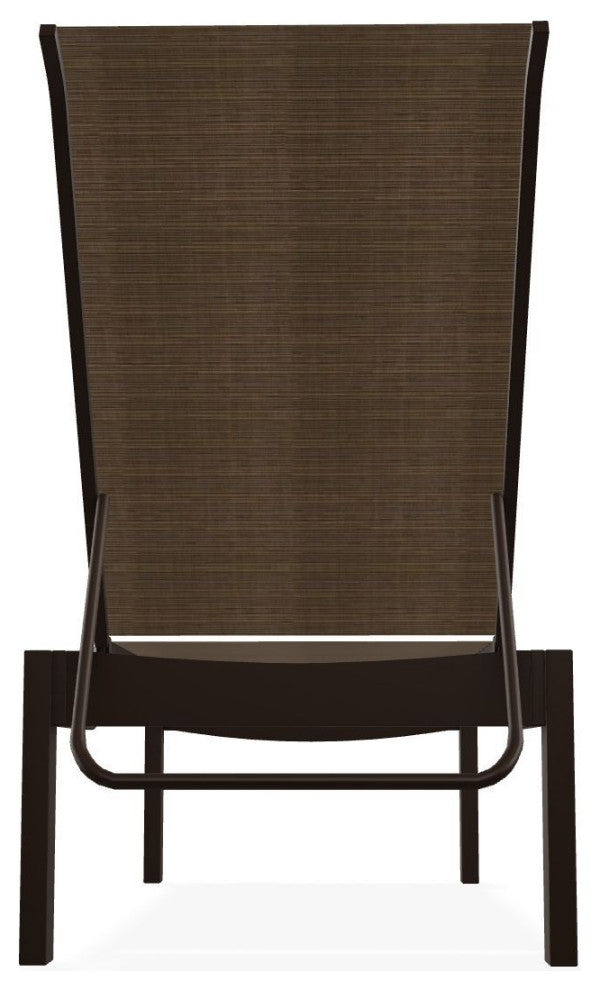 Leeward Sling Stackable Outdoor Chaise Lounge, Bark/Kona