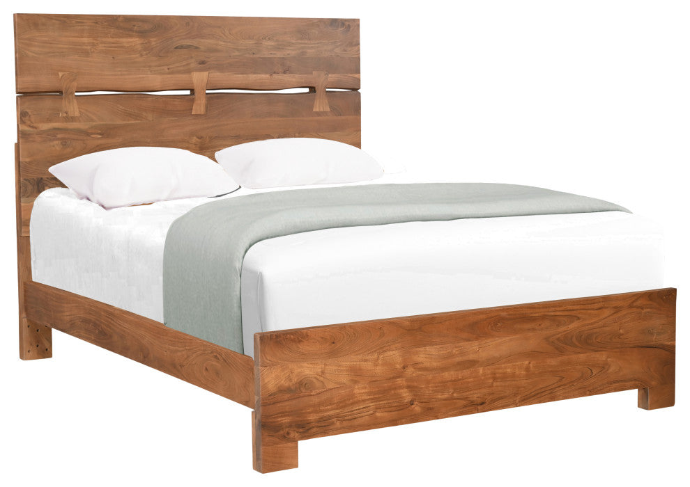 Lydia Live Edge Solid Wood Panel Bed, Queen, 56" H