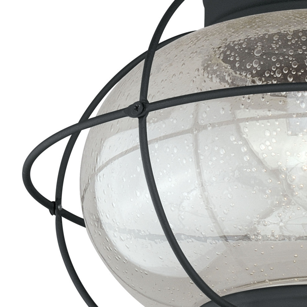 Chatham 13" Outdoor Semi Flush Mount Ceiling Light Textured Black
